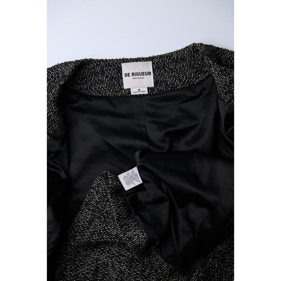 De Rigueur Jacket Women's 4 workwear capsule minimal office chic tweed texture - Picture 9 of 11